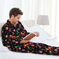 thumbnail image 6 of Salouo Disco Mirror Ball Print Button-Front Long Sleeve Pajama Set for Men, Soft 2Pjs Men's Long Sleeve Sleepwear-Small, 6 of 7