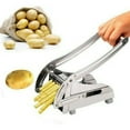 thumbnail image 4 of French Fry Cutter with 2 Blades, Professional Potato Cutter Stainless Steel, Potato Slicer French Fries, Press French Fries Cutter for Potato Cucumber Carrot Onion Vegetables, 4 of 7