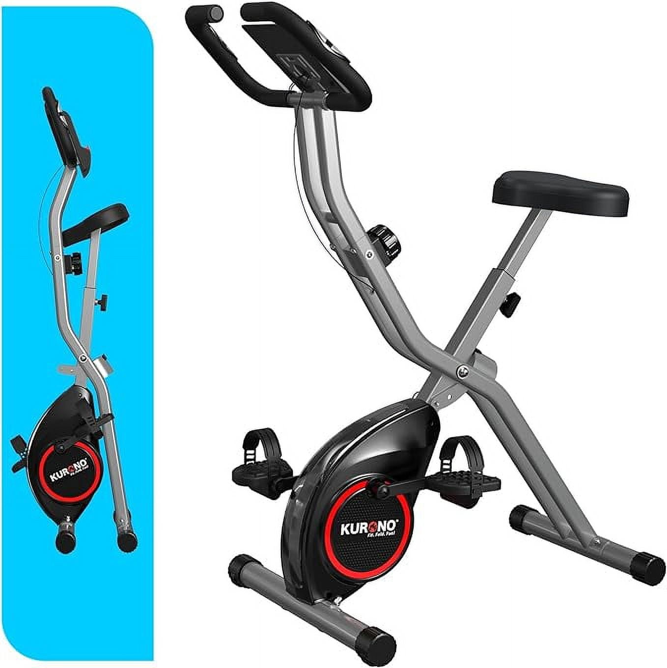 Foldable Exercise Bike for Small Apartments, Stationary Bikes for Home, Indoor Portable Cycling Bike with 16-Level Magnetic Resistance, 260LBS Capacity, 5.5 LBS Flywheel, Designed for Small Space Wor