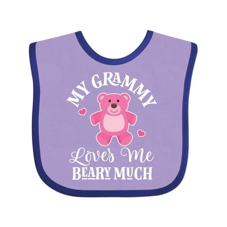 

Inktastic Grammy Loves Me Girls Bear Gift Baby Girl Bib
