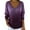 Purple, variant on Women's Sweatshirt Sequin Print Long Sleeve V Neck Drop Shoulder Pullover Shirts Black