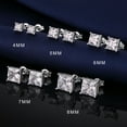 thumbnail image 7 of Diamond Earrings Men Women Stud Earrings Cubic Zirconia Stud Earrings Square Earrings Men Square Stud Earrings Fake Diamond Stud Earrings CZ Earrings Square Stud Mens Earrings 4mm, 7 of 7