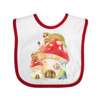 Inktastic Mushroom Cottage Boys or Girls Baby Bib