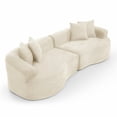 thumbnail image 3 of Modern Cloud 4-Seater Sectional Curved Sofa, Minimalist Compression Living Room Couch, No Assembly Needed, Chenille (Beige), 3 of 11