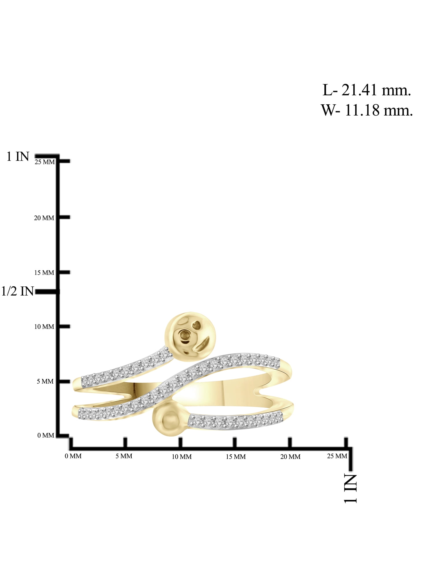 JewelersClub Stackable Diamond Rings for Women – 1/5 Carat White Diamond Ring Jewelry– 14K Gold Plated Silver Stackable Bands for Women –– Stackable Ring Set by JewelersClub