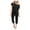 Black, variant on Baqcunre Jumpsuits For Women Women'S Sleeve Shoulder Jumpsuit Long Elastic Waist With Pockets Batwing One Women'S Jumpsuit Sweatpants Women Pants For Women Green M