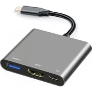 USB C to HDTV Multiport Adapter with 60w Charging Port, HDTV to USB C Hub Adapter for Monitor to Laptop,USB-C to USB Adapter 10Gbps,USBC HD Adapter 4K Converter for Mac iPad pro MacBook Chromebook