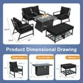thumbnail image 5 of NICESOUL 7 Pcs Aluminum Outdoor Patio Furniture with Fire Pit Table, Black, 5 of 8