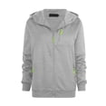 thumbnail image 4 of Tops for Women Trendy Fall Relaxed Fit Hooded Long Sleeve Blouson Off the Shoulder with Pocket Solid Color Leisure Cotton Sweatshirts Hoodies(Grey,S), 4 of 5