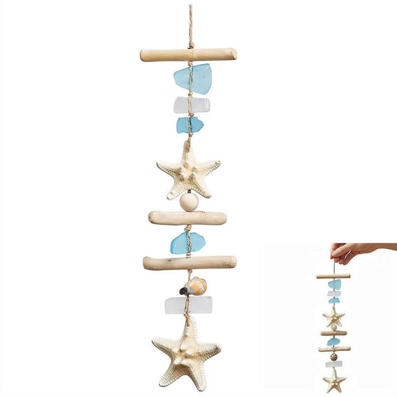 handmade Wooden Driftwood Wall Decor,Natural Starfish Driftwood Beach Decor Sea Shells,Home Decor