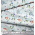 thumbnail image 3 of Soimoi Rayon Fabric Fish & Octopus Ocean Print Fabric by The Yard 42 Inch Wide, 3 of 3