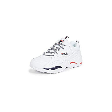 Fila Mens RAY Tracer Sneaker,White/Navy/RED,7.5