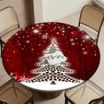 thumbnail image 2 of Christmas Fitted Tablecloth Round with Elastic Indoor Outdoor Table Cover Round Elastic Tablecloths for Tables Waterproof Wipeable Table Cloths for,Picnic,Kitchen,Dinner (44"-48"), 2 of 4