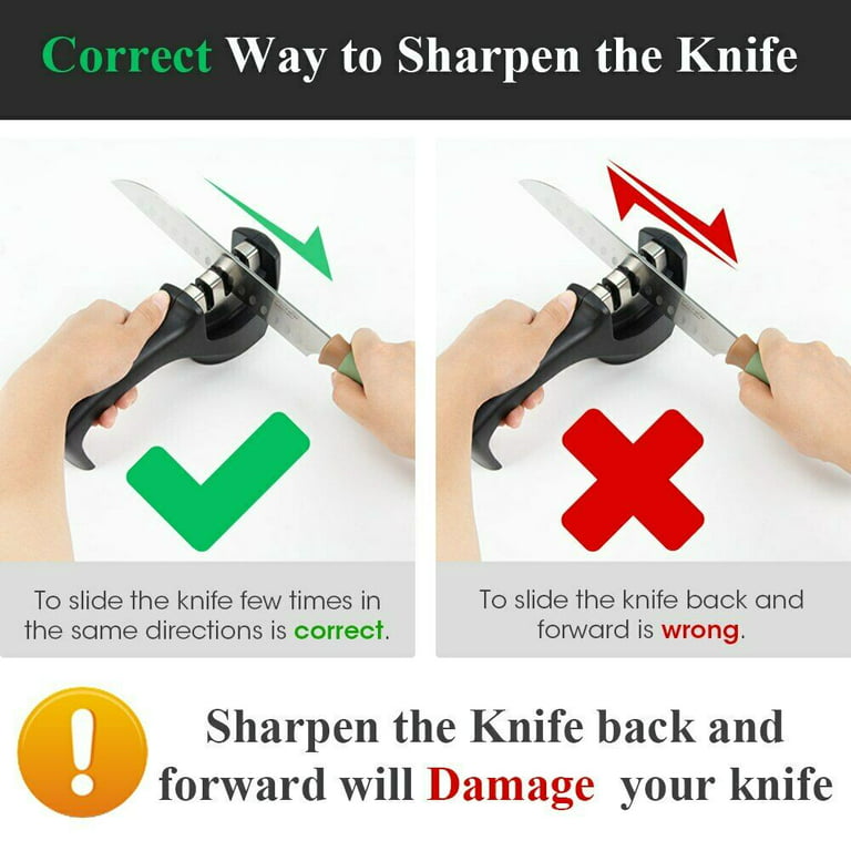 4-in-1 Kitchen Knife Accessories,3-Stage Kitchen Knife  Sharpener,Professional Knife Sharpening Tool to Restore Non-Serrated Blades  QuicklyHelps