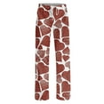 thumbnail image 4 of Iaqnaocc Valentine's Day pants for women Casual Love Heart Print Lounge Pants Soft Warm Pants Fashion Comfy Drawstring Elastic Waist Pjs Sleep Bottoms Wine S, 4 of 5
