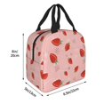 thumbnail image 2 of Rateoe Strawberry Pattern Insulated Lunch Bag with Thick Aluminum Foil Lunch Tote Bag with Front Pocket for Men and Women, Ideal for Work, School, Picnics, and Travel, 2 of 5