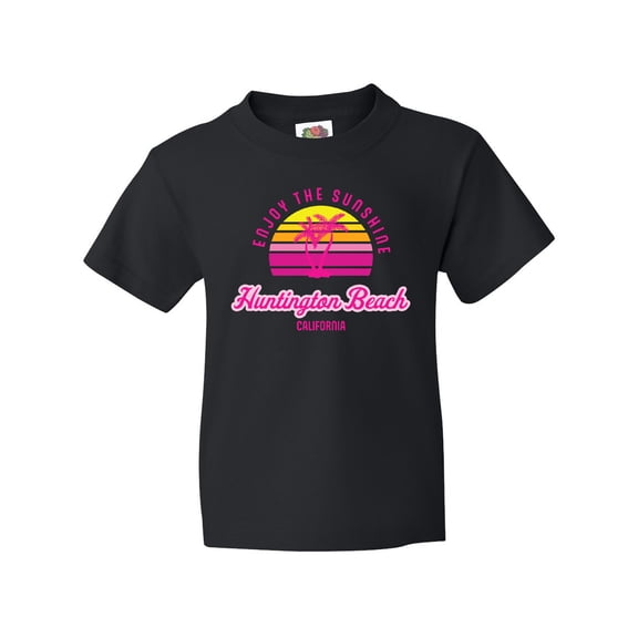 Inktastic Summer Enjoy the Sunshine Huntington Beach California Pink Youth T-Shirt
