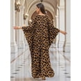 thumbnail image 6 of luopital Women Kaftan Dresses Plus Size V-Neck Batwing Sleeves Beach Cover Up Summer Floral Print Caftan Dress Leopard, 6 of 6