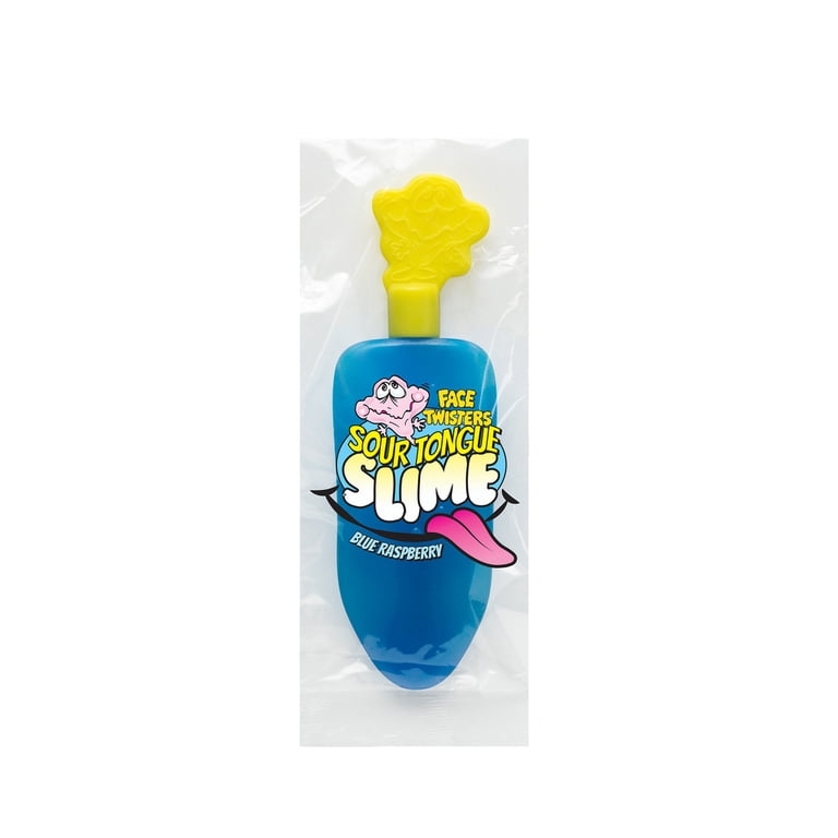 Face Twisters Sour Tongue Slime, Squeeze Liquid Candy, Blue