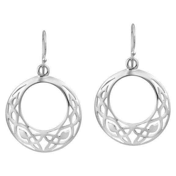 Celtic Lace Weave Loop .925 Sterling Silver Dangle Earrings