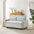 thumbnail image 2 of ARCTICSCORPION Modern Versatile Upholstered Adjustable Backrest Convertible Loveseat with 2 Throw Pillows, Light Blue, 2 of 9