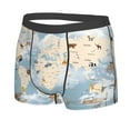 thumbnail image 5 of Goofa Animals Travel World Map Printed Men's Boxer Briefs Underwear, Moisture-Wicking Underwear, Trunk,Soft and Breathable Cotton Underwear-Small, 5 of 9