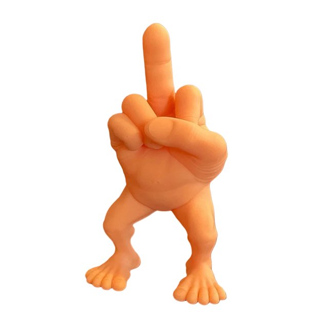 Figura del dedo medio con patas Ndcxsfigh decoración de escritorio naranja