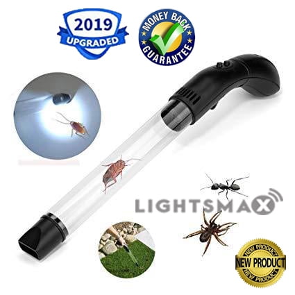 2018 NEW LIGHTSMAX Pest Control, Humane Spider Catcher Traps Bug LED Light, Vacuum Spider Catcher Traps Bugs Crawl (Best Bug Catcher Vacuum)