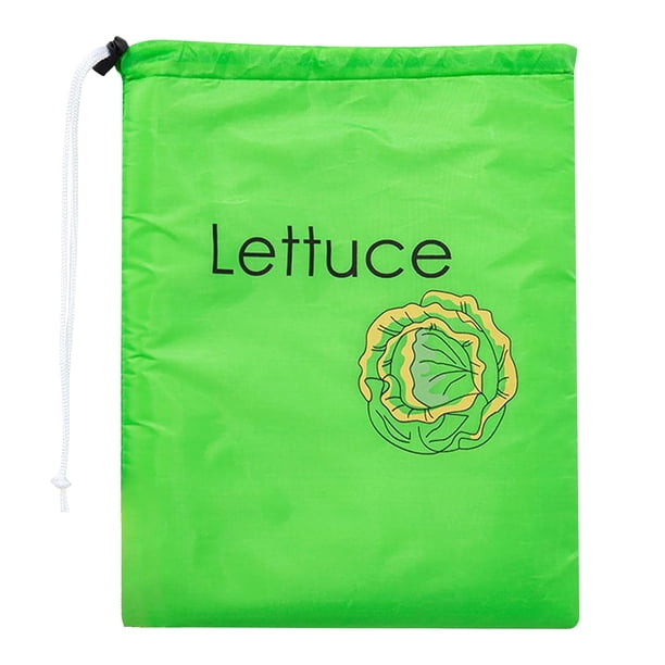 Bolsa de almacenamiento con cordón para lechuga y plátano, bolsa de almacenamiento para guardar olores, organizador de refrigerador, bolsas de almacenamiento de verduras, bolsa reutilizable para