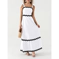 thumbnail image 2 of Biezeib Women’s Tie Shoulder Dress Summer Sleeveless Wavy Trim A-Line Dress Long Flowy Dress, 2 of 6