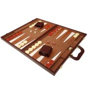 Middleton Games 18-inch Deluxe Backgammon Set - Medium - Brown