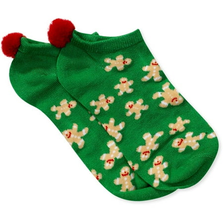 Women's Gingerbread Men Pom-Pom Socks