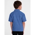 thumbnail image 3 of Wonder Nation Boys' Button Front Cotton Shirt with Short Sleeves, Sizes 4-18 & Husky, 3 of 8