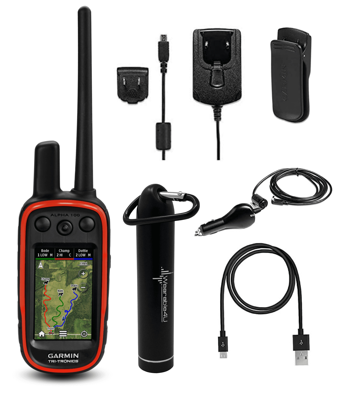Garmin Alpha 100 GPS Track Handheld &TT 15 Dog Device w/ Wearable4U Power Pack 