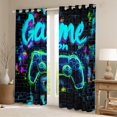 thumbnail image 2 of Erosebridal Teal Gamepads Curtains for Living Room,Geometric Plaid Blackout Curtains Set of 2 (38x45),Video Game Curtains and Drapes (38x45),Gamer Room Decorative, 2 of 6