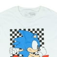thumbnail image 3 of Sonic The Hedgehog T-Shirt Men's Blue Blur Checkerboard Design Adult Tee, 3 of 5