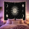 thumbnail image 2 of Sun And Moon With Stars Mystical Celestial Art for Astrology Fans Celestial Wall Decor Housewarming Gift Tapestry Wall Hanging for Bedroom, Dorm and Meditation Room, 2 of 7