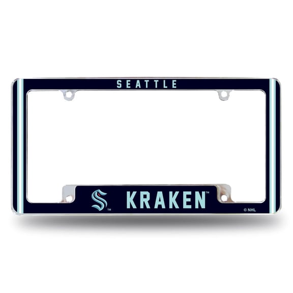 Seattle Hockey Kraken Chrome Metal License Plate Frame