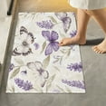thumbnail image 2 of Wobogo Purple Lavender and Butterfly U-Shaped Toilet Bath Mat Set Super Soft Absorbent Quick Dry Memory Foam Non Slip Bathroom Rugs for Tub Shower and Single Sink, 2 of 9
