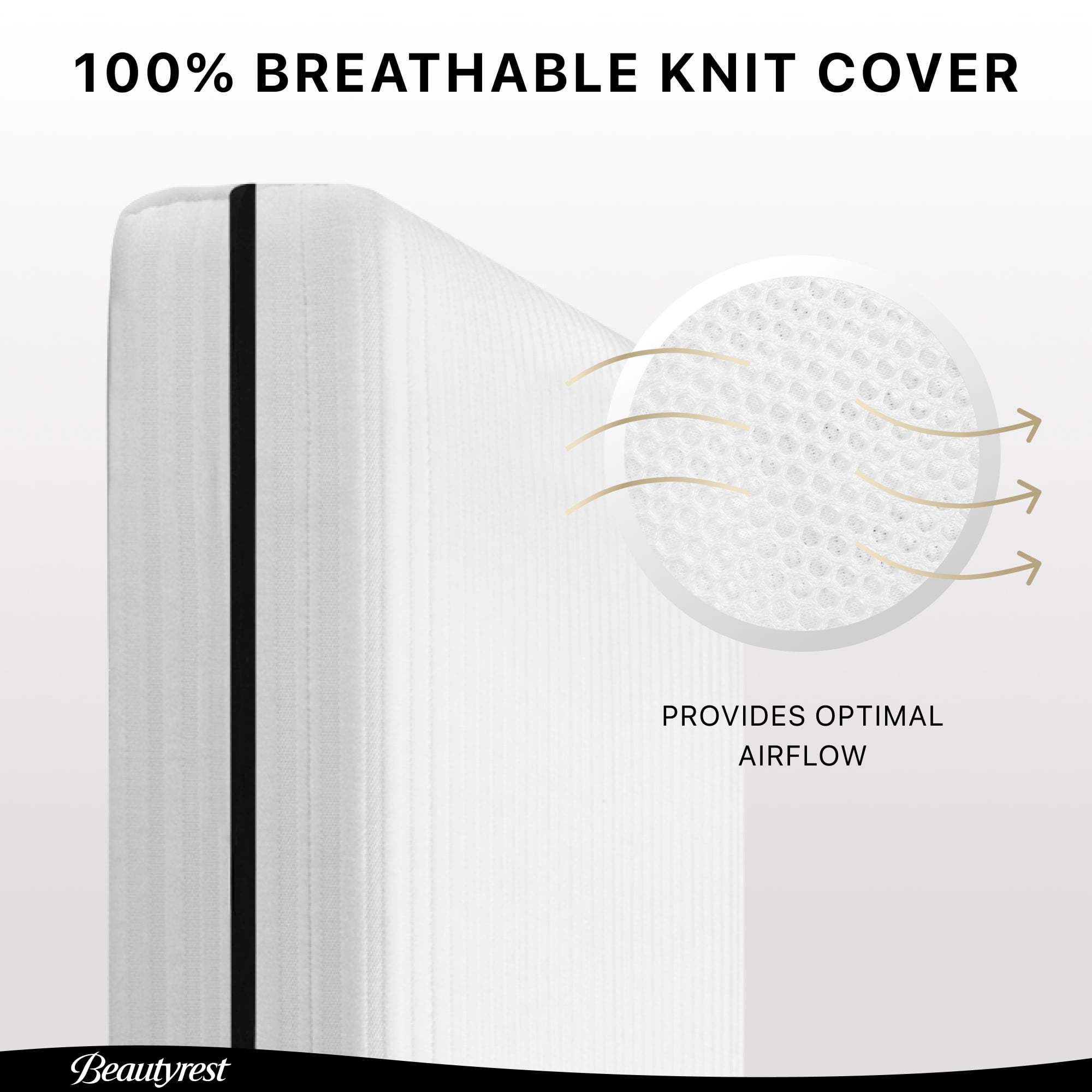 Beautyrest Black BreatheCool 2-Stage Crib and Toddler Mattress - Breathable & Machine Washable Cover - GREENGUARD Gold – Waterproof, White