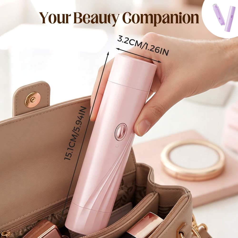 2-in-1 Electric Bikini Trimmer for Women, Waterproof Dual-Head Shaver & Epilator for Pubic, Underarm, Legs & Face, Rechargeable Painless Hair Removal, Womens Razors for Shaving, (Pink)