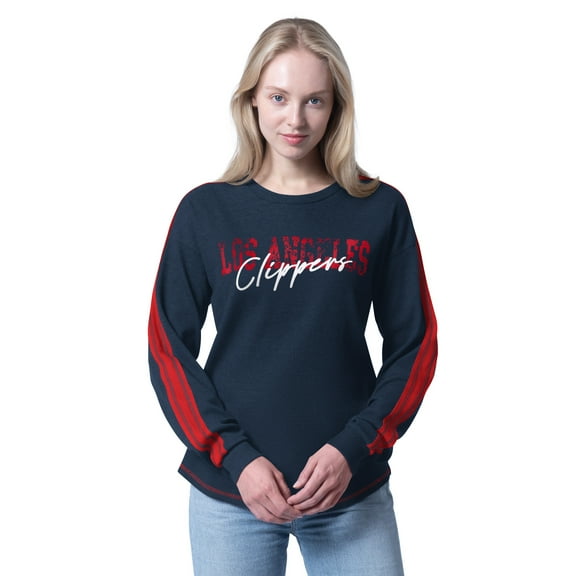 Women's G-III 4Her by Carl Banks Navy LA Clippers Advantage Tri-Blend Long Sleeve T-Shirt