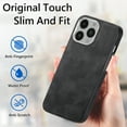 thumbnail image 6 of Nalacover Slim Case for iPhone 12 Pro, Skin Friendly PU Leather Soft Lining Cover, Lightweight TPU Shockproof Plating Buttons Camera Lens Protection Case for iPhone 12 Pro, Black, 6 of 11