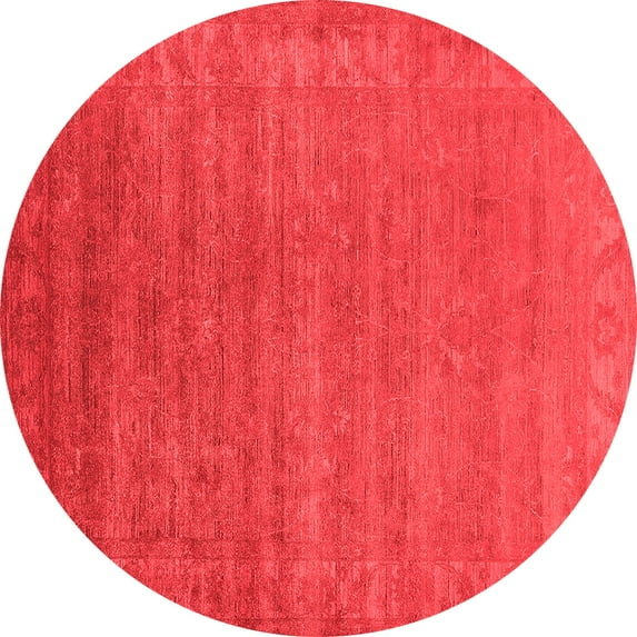 Ahgly Company Indoor Round Oriental Red Industrial Area Rugs, 8' Round