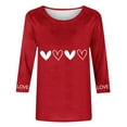 thumbnail image 4 of Vetsdori Womens Plus Size Tops Valentine Gifts for Girlfriend Pullover Love 3/4 Sleeve Heart Print Casual,Cute T-Shirts for Junior Crew Neck, 4 of 5