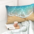 thumbnail image 4 of Honeii Tropical Beach With Starfish Print Pillow Cases,Plush Throw Pillow Covers,Decorative Pillowcase for Sofa, Couch, Living Room-14"x20", 4 of 6