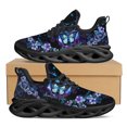thumbnail image 1 of Zapatillas deportivas con estampado de mariposas y flores moradas, de malla transpirable, para exteriores, calzado suave, 1 of 6