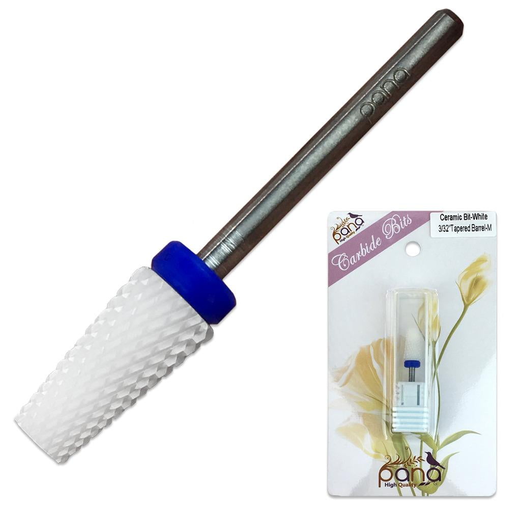 Pana 3/32" White Ceramic Tapered Barrel Nail Drill Bit Medium Grit