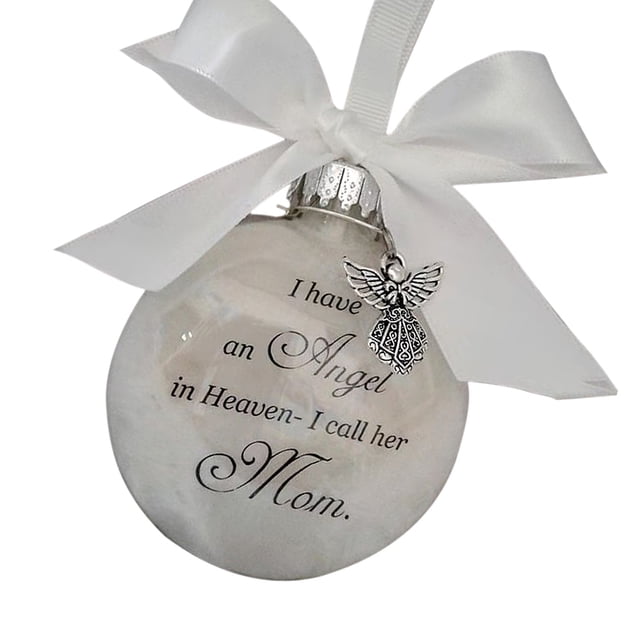 Billuyoard Bola de plumas Ángel en adorno conmemorativo signo decoraciones conmemorativas para papá mamá decoración familiar bola Navidad decoración Decoración del hogar mamá Billuyoard HA003103-04