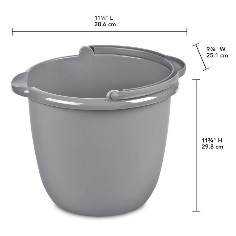 Sterilite 10 Qt. Spout Pail Classic Titanium